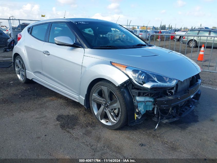 2014 HYUNDAI VELOSTER TURBO W/BLACK - KMHTC6AE3EU198375