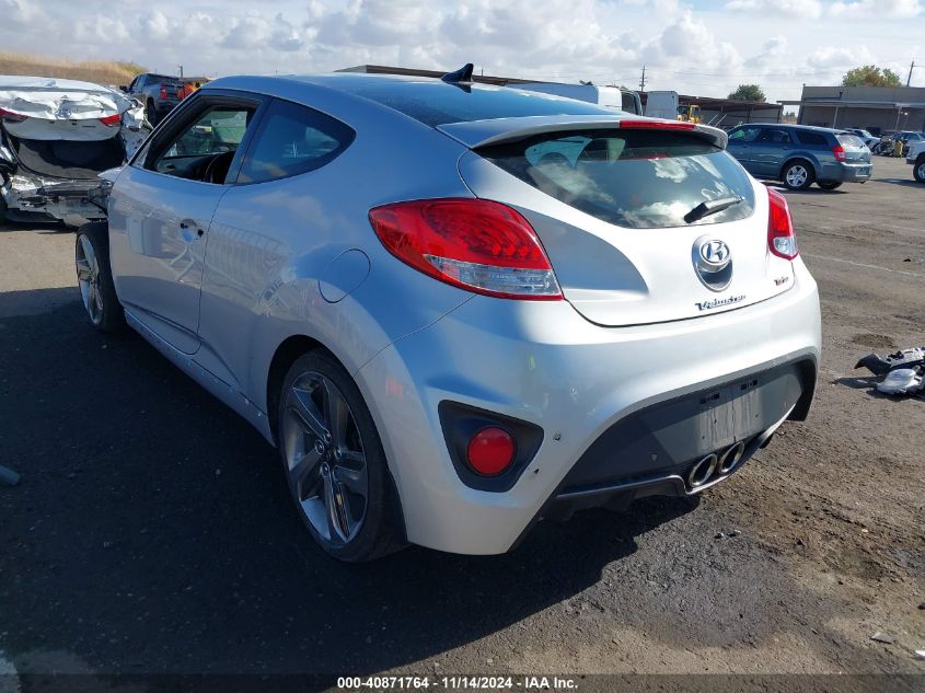 2014 HYUNDAI VELOSTER TURBO W/BLACK - KMHTC6AE3EU198375