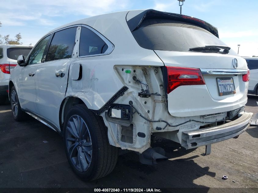 2017 Acura Mdx Technology Package VIN: 5J8YD3H53HL000384 Lot: 40872040