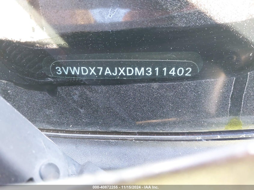 2013 VOLKSWAGEN JETTA VIN: 3VWDX7AJXDM311402