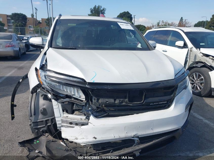 2022 Honda Pilot Awd Black Edition VIN: 5FNYF6H7XNB049074 Lot: 40872883