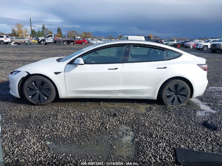 2024 Tesla Model 3 Long Range Dual Motor All-Wheel Drive VIN: 5YJ3E1EB2RF799986 Lot: 40873303