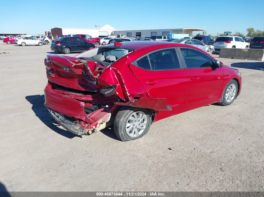 2017 HYUNDAI ELANTRA VIN: KMHD74LF9HU395820