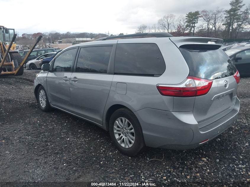 Vin: 5tdyk3dcxfs610643, lot: 41363125, toyota sienna xle 8 passenger 20153