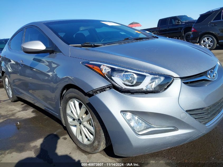 2015 Hyundai Elantra Se VIN: KMHDH4AE0FU344985 Lot: 40873807