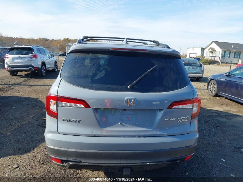 2022 Honda Pilot Awd Black Edition VIN: 5FNYF6H73NB037994 Lot: 40874040