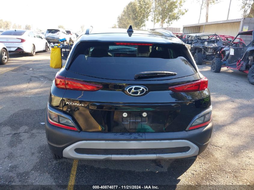 2022 Hyundai Kona Sel VIN: KM8K62AB9NU887015 Lot: 40874077