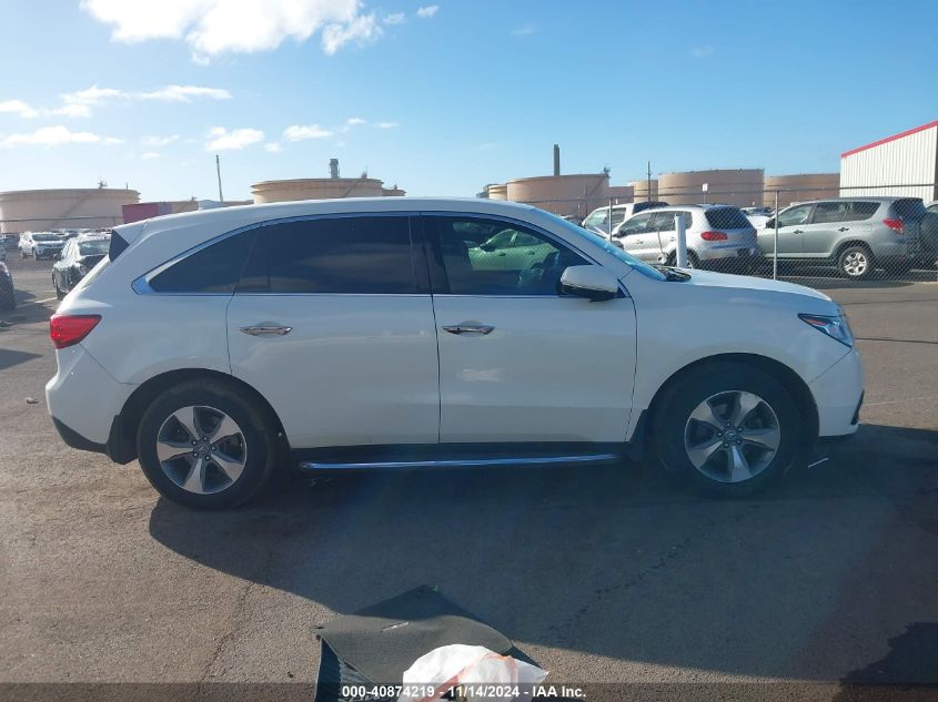 2016 Acura Mdx Acurawatch Plus Package VIN: 5FRYD3H26GB012842 Lot: 40874219