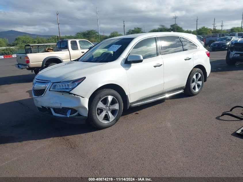 2016 Acura Mdx Acurawatch Plus Package VIN: 5FRYD3H26GB012842 Lot: 40874219