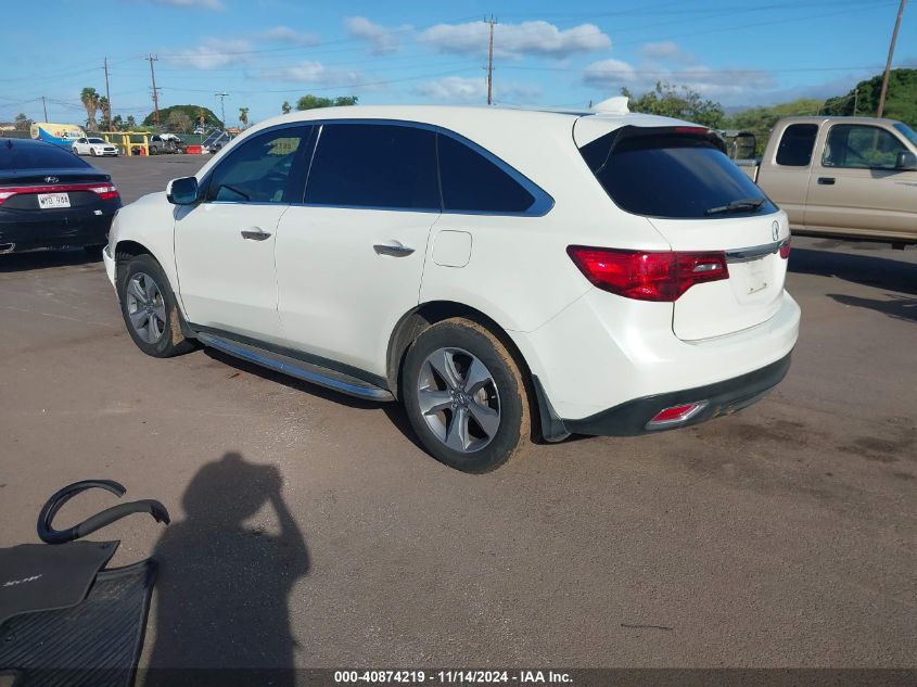 2016 Acura Mdx Acurawatch Plus Package VIN: 5FRYD3H26GB012842 Lot: 40874219