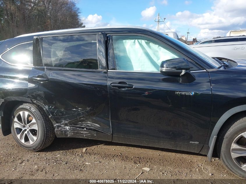 2021 Toyota Highlander Hybrid Xle VIN: 5TDGBRCH5MS035618 Lot: 40875025