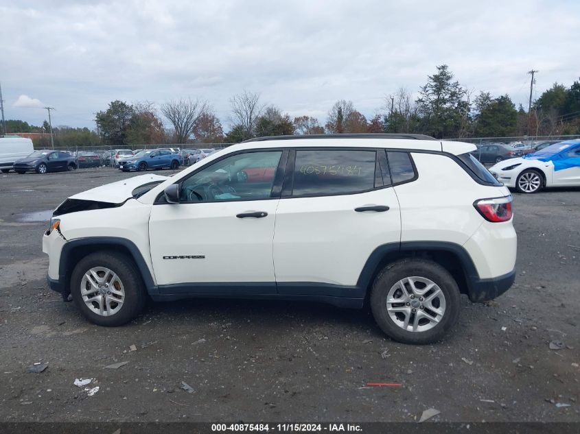 2018 Jeep Compass Sport Fwd VIN: 3C4NJCAB8JT327738 Lot: 40875484