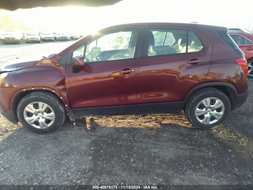 2016 Chevrolet Trax 1Ls VIN: 3GNCJKSBXGL279417 Lot: 40876173