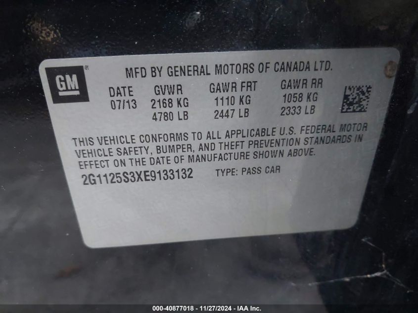 VIN 2G1125S3XE9133132 2014 Chevrolet Impala, 2LT no.9