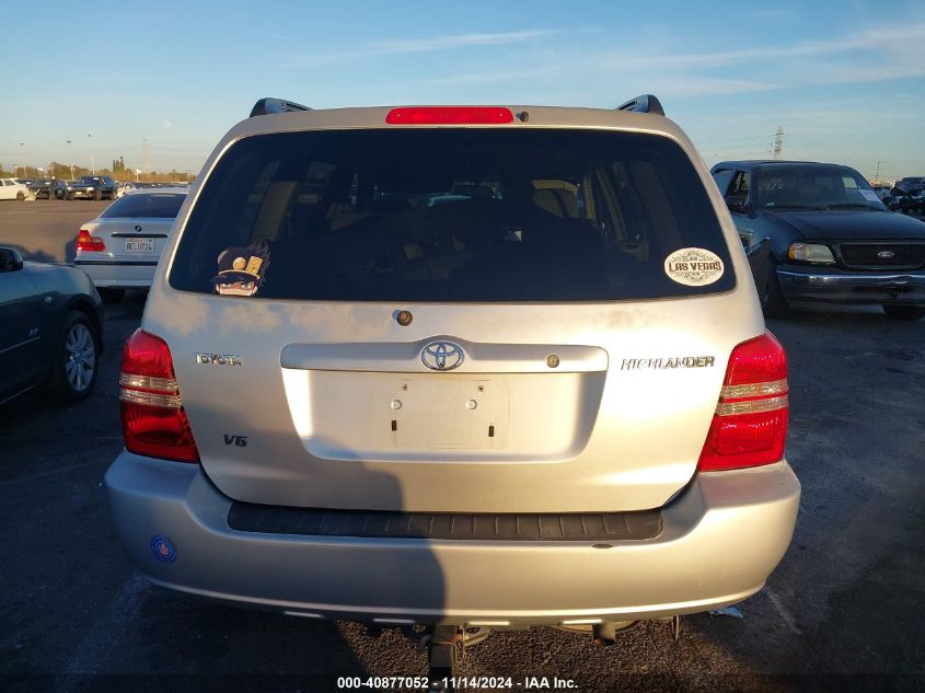 2002 Toyota Highlander V6 VIN: JTEGF21A320066220 Lot: 40877052