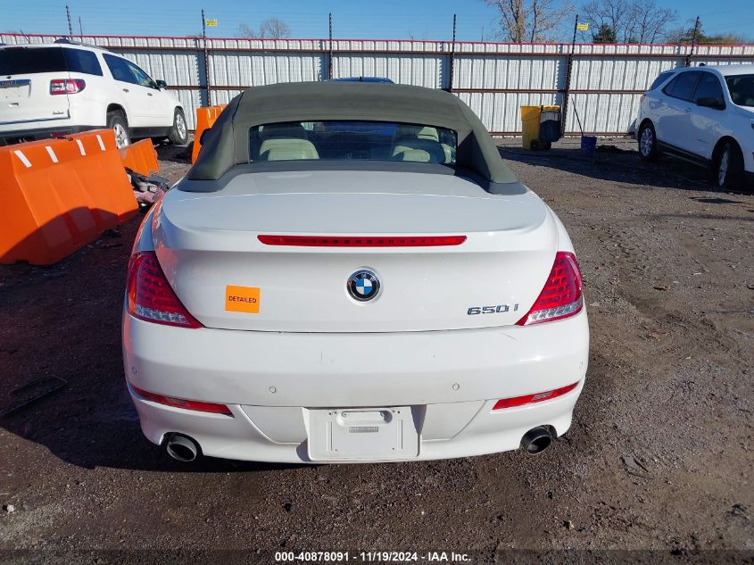 2010 BMW 650I VIN: WBAEB5C50AC225777 Lot: 40878091