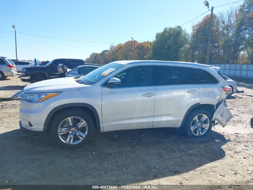 2014 Toyota Highlander Limited V6 VIN: 5TDYKRFH0ES034684 Lot: 40878668