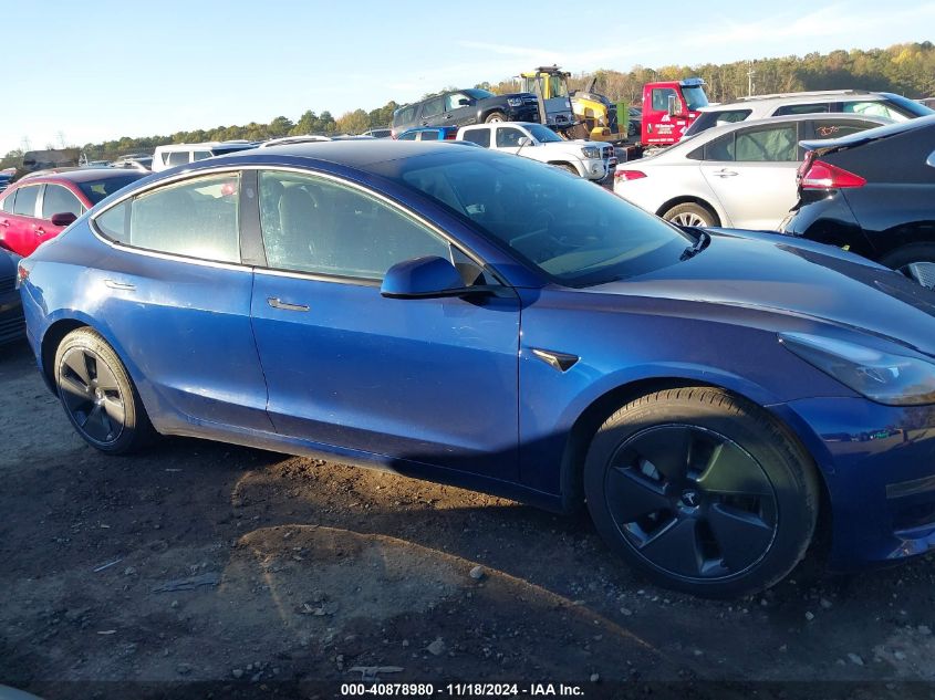 2021 Tesla Model 3 Standard Range Plus Rear-Wheel Drive VIN: 5YJ3E1EA6MF992111 Lot: 40878980