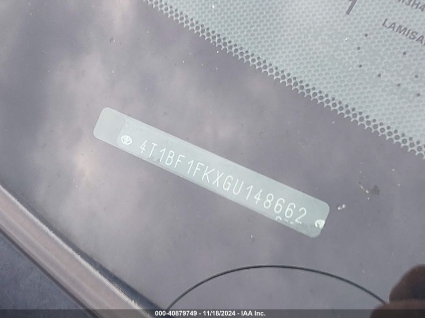 2016 TOYOTA CAMRY SE - 4T1BF1FKXGU148662