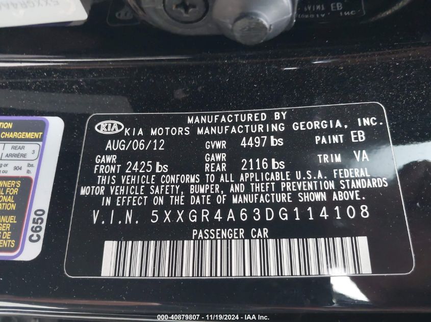 2013 KIA OPTIMA SX - 5XXGR4A63DG114108