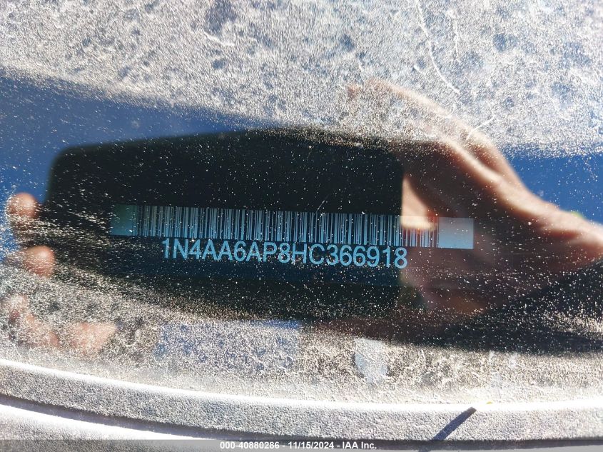 2017 Nissan Maxima 3.5 Sr VIN: 1N4AA6AP8HC366918 Lot: 40880286