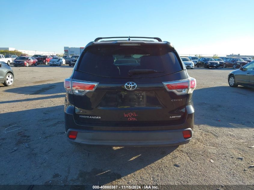 2015 Toyota Highlander Limited V6 VIN: 5TDYKRFH1FS041936 Lot: 40880387