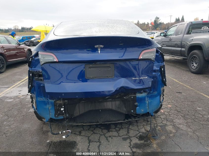 2022 Tesla Model Y Long Range Dual Motor All-Wheel Drive VIN: 7SAYGDEE3NF386600 Lot: 40880541