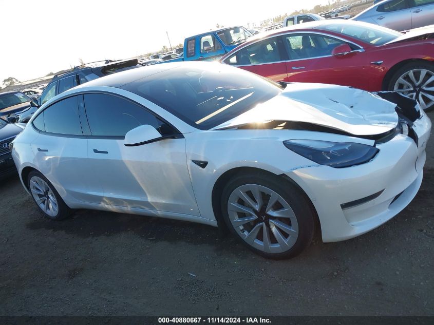 2022 Tesla Model 3 Long Range Dual Motor All-Wheel Drive VIN: 5YJ3E1EB1NF137536 Lot: 40880667