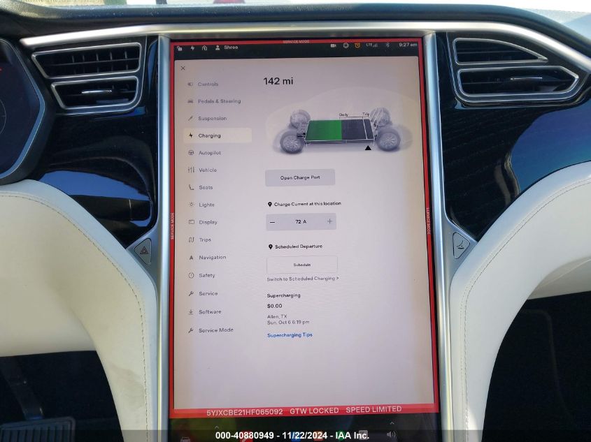 VIN 5YJXCBE21HF065092 2017 TESLA MODEL X no.17