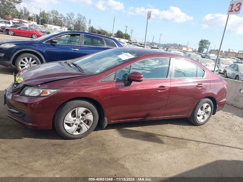 2013 Honda Civic Lx VIN: 19XFB2F58DE295168 Lot: 40881049