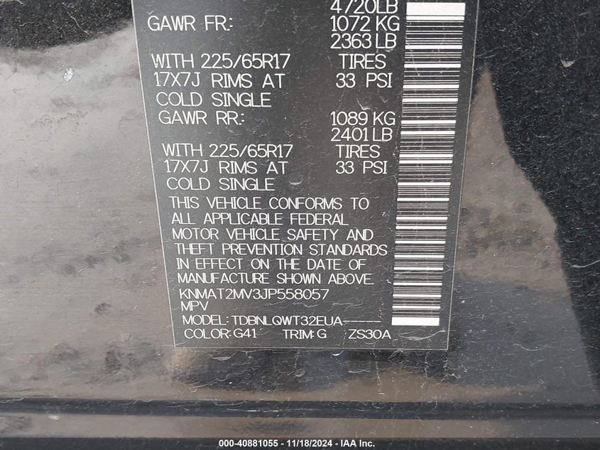 2018 NISSAN ROGUE SV - KNMAT2MV3JP558057