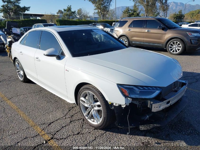 2024 Audi A4 Premium 45 Tfsi S Line Quattro S Tronic VIN: WAUDAAF41RN011892 Lot: 40881183