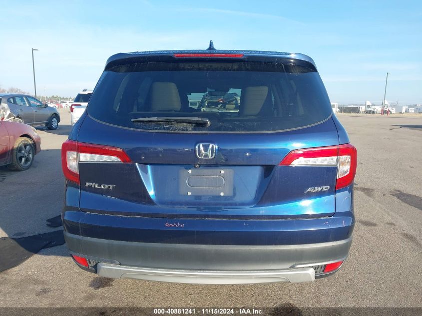 2019 Honda Pilot Ex-L VIN: 5FNYF6H58KB099059 Lot: 40881241