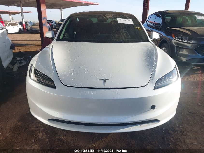 2024 Tesla Model 3 Rear-Wheel Drive VIN: 5YJ3E1EA0RF855902 Lot: 40881255