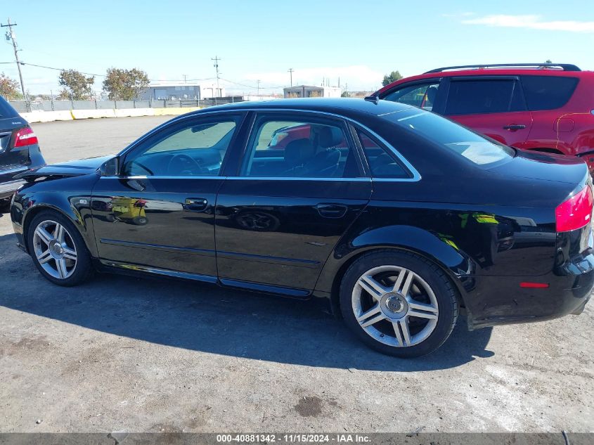 2008 Audi A4 2.0T/2.0T Special Edition VIN: WAUDF78E18A054208 Lot: 40881342