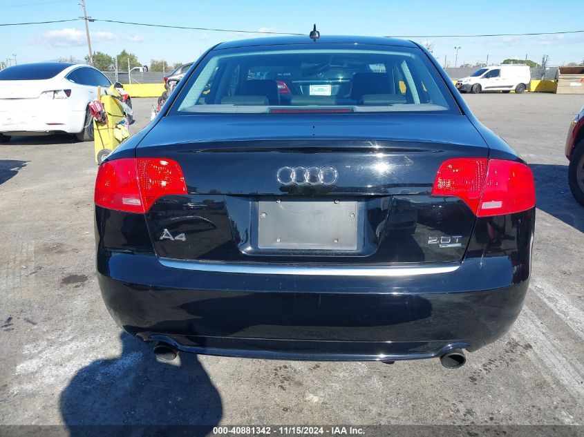 2008 Audi A4 2.0T/2.0T Special Edition VIN: WAUDF78E18A054208 Lot: 40881342