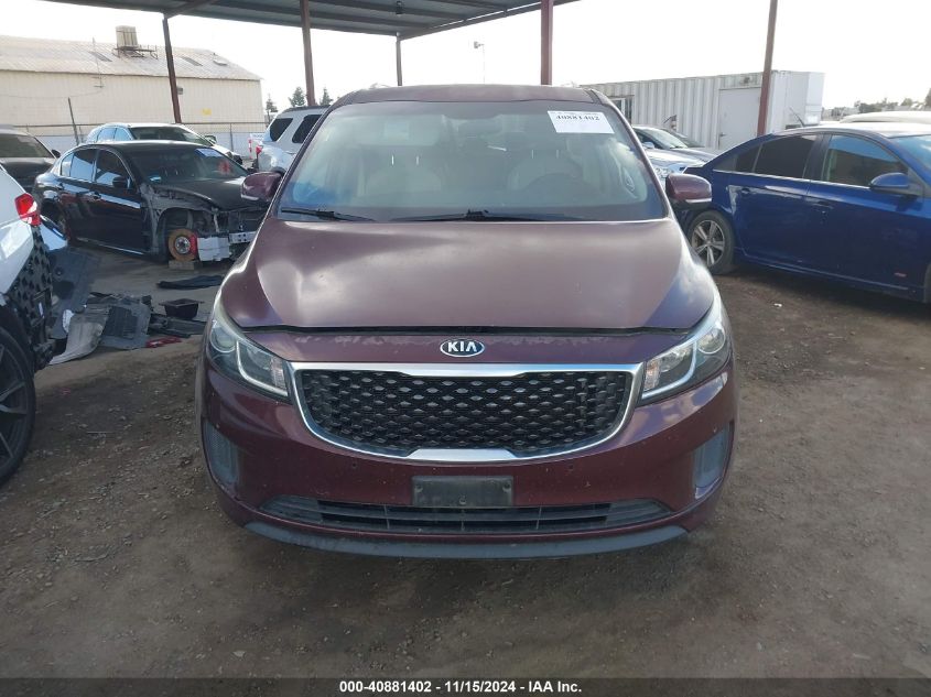 2016 Kia Sedona Lx VIN: KNDMB5C1XG6214322 Lot: 40881402