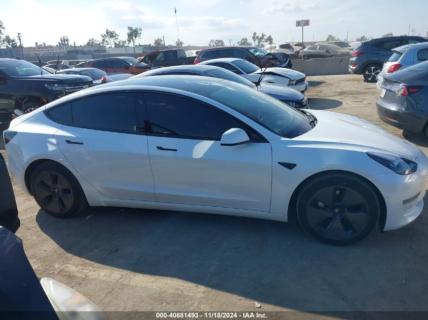 2021 Tesla Model 3 Standard Range Plus Rear-Wheel Drive VIN: 5YJ3E1EA0MF002148 Lot: 40881493