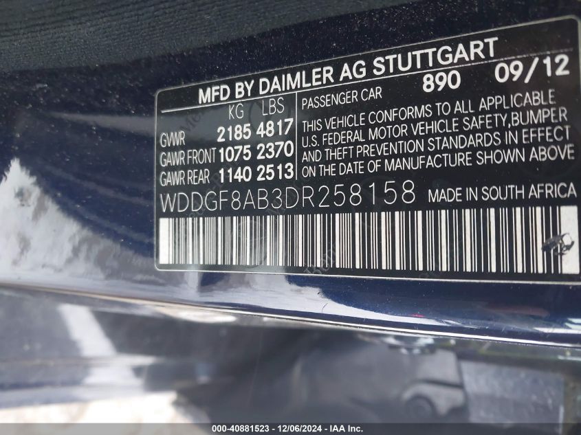 VIN WDDGF8AB3DR258158 2013 Mercedes-Benz C 300, Lux... no.9