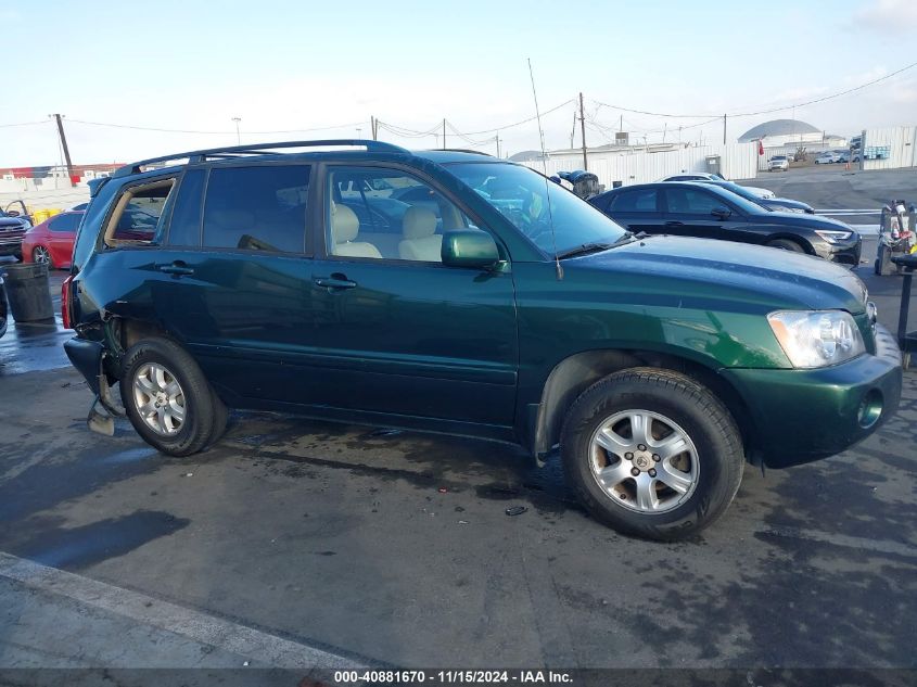 2003 Toyota Highlander V6 VIN: JTEGF21A130076052 Lot: 40881670