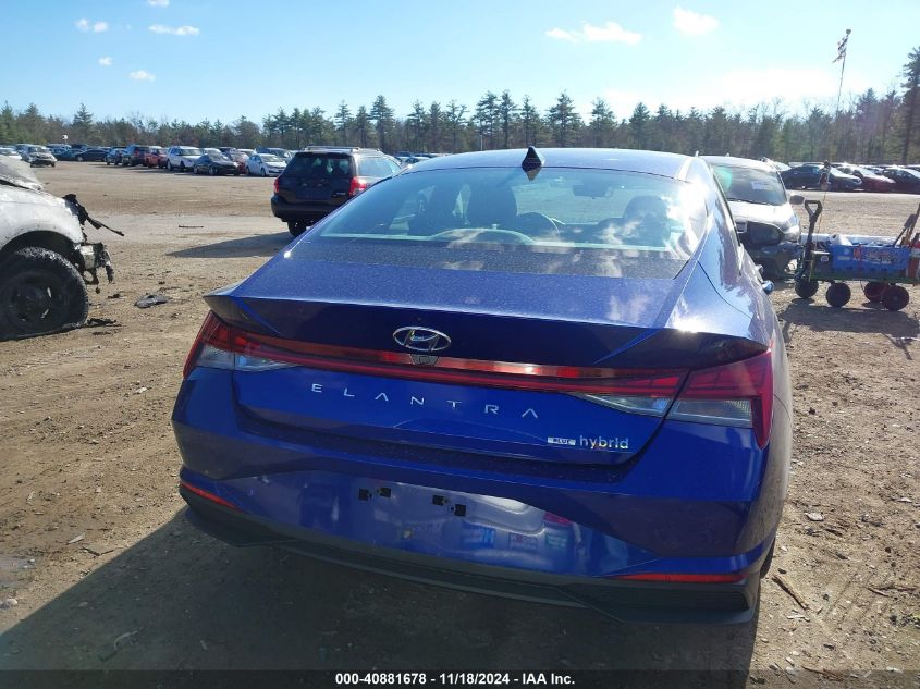 2022 Hyundai Elantra Hybrid Blue VIN: KMHLM4AJ5NU031935 Lot: 40881678