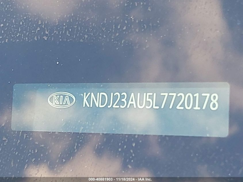 2020 Kia Soul S VIN: KNDJ23AU5L7720178 Lot: 40881903