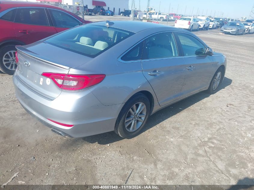 VIN 5NPE24AF4FH161151 2015 Hyundai Sonata, SE no.4