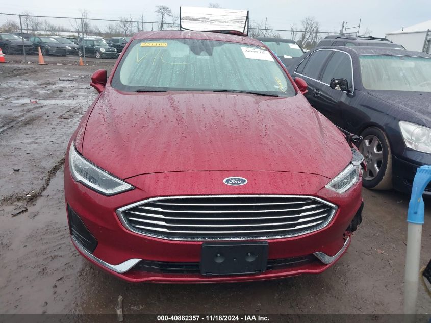 2019 Ford Fusion Sel VIN: 3FA6P0CDXKR231100 Lot: 40882357