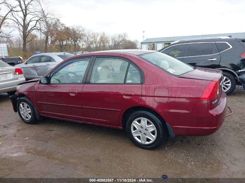 2003 Honda Civic Lx VIN: 2HGES16553H553138 Lot: 40882587