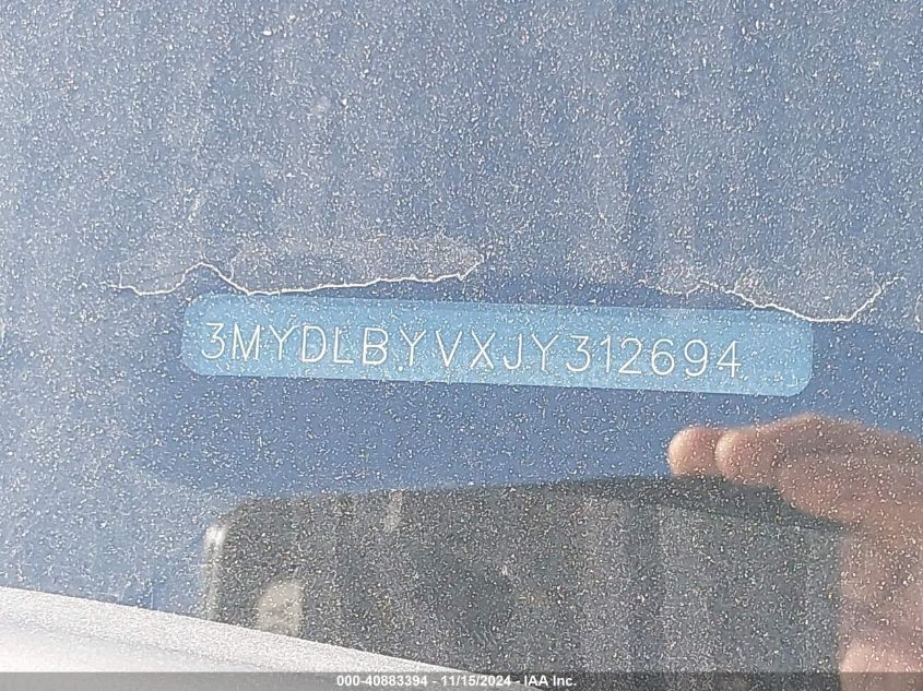 VIN 3MYDLBYVXJY312694 2018 TOYOTA YARIS IA