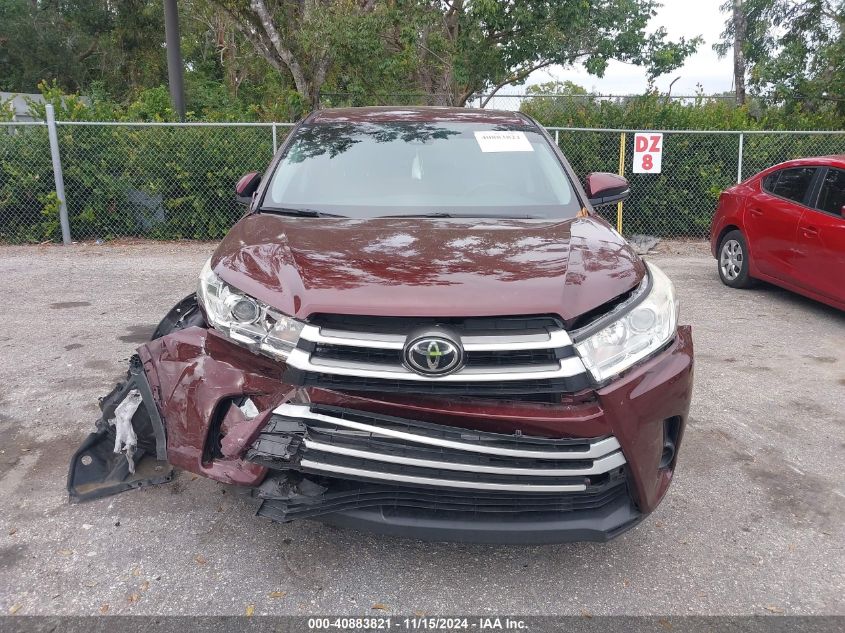 2019 Toyota Highlander Le VIN: 5TDZZRFHXKS353425 Lot: 40883821