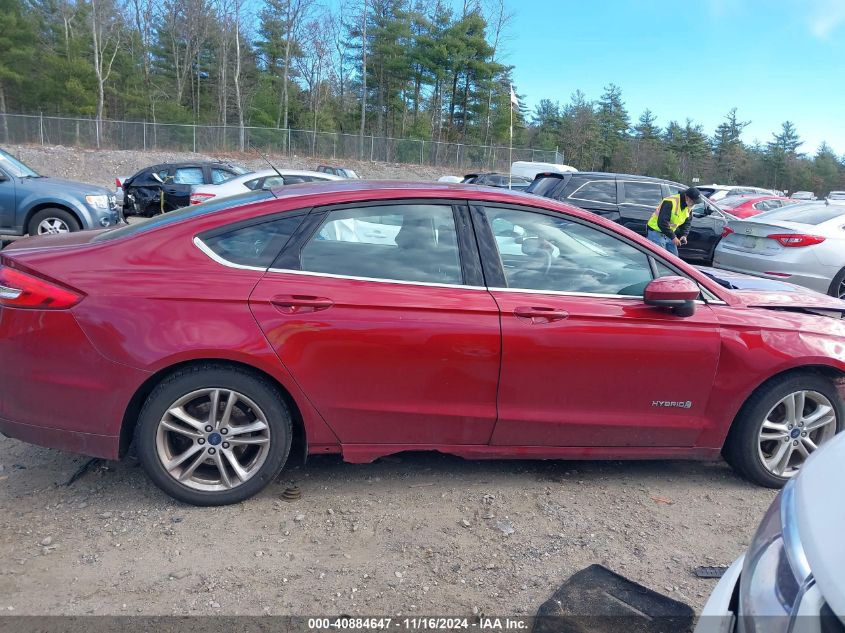 2018 Ford Fusion Hybrid Se VIN: 3FA6P0LUXJR175304 Lot: 40884647