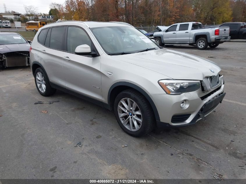 2015 BMW X3 xDrive28I VIN: 5UXWX9C58F0D51282 Lot: 40885072