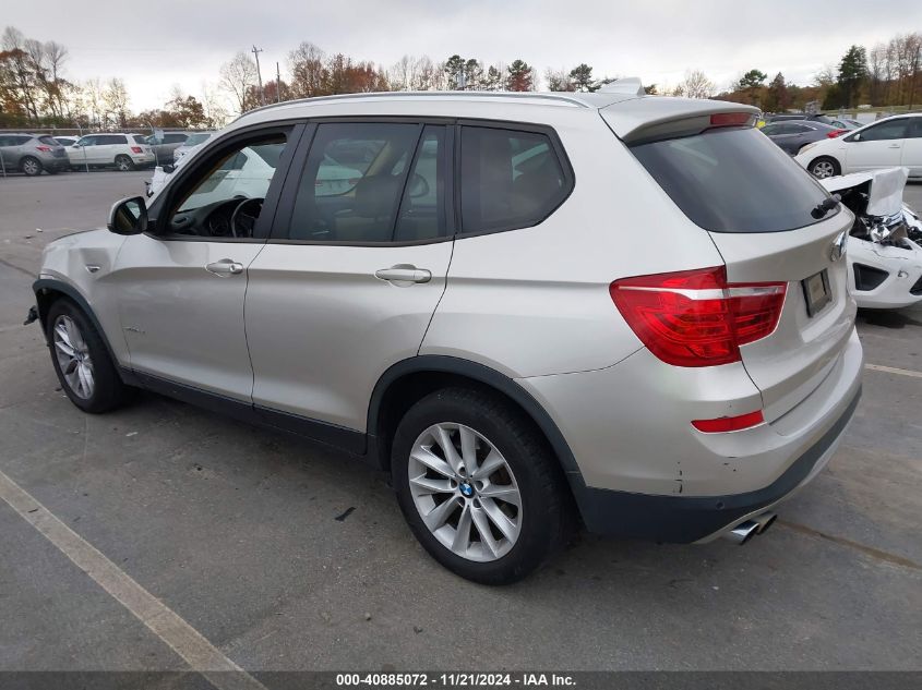 2015 BMW X3 xDrive28I VIN: 5UXWX9C58F0D51282 Lot: 40885072